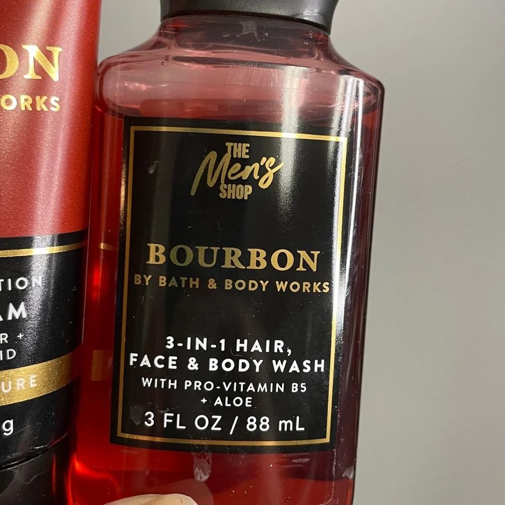 Bath & Body Works Mens Bourbon Body Cream and Wash Travel size set small - Picture 2 of 3